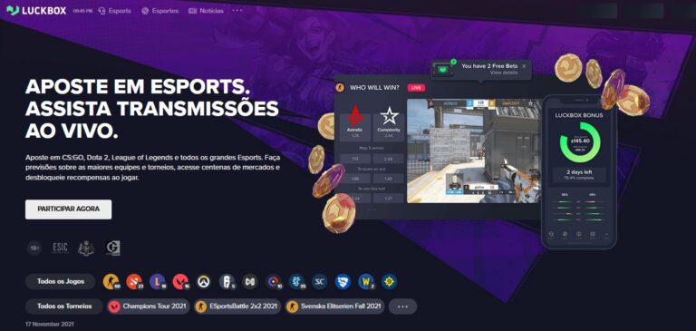 Luckbox a melhor maneira de apostar em E-Sports e esportes.