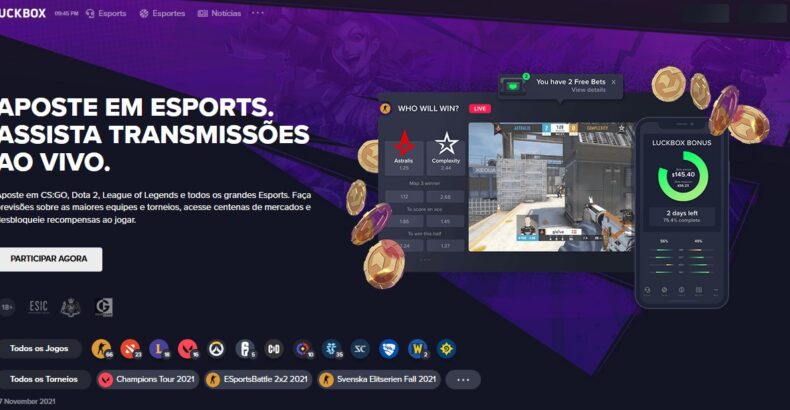 Luckbox a melhor maneira de apostar em E-Sports e esportes.