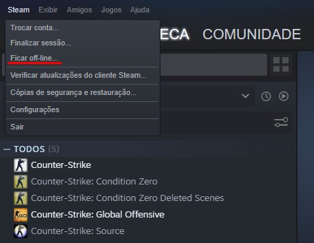 Desconectar e Conectar à Rede no Cliente Steam